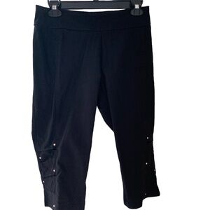 EURO Classic Black Crop Pants with Rhinestones 2